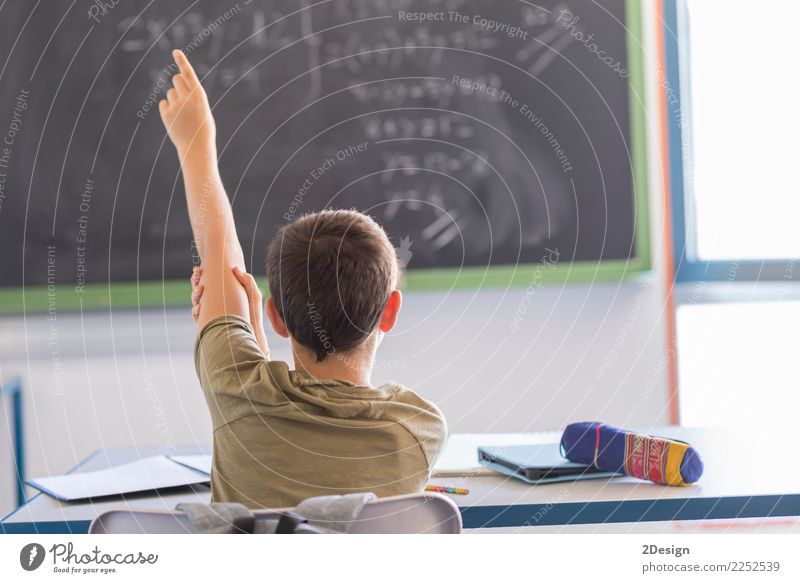 Child attending to the lesson on the blackboard School Study Classroom Blackboard Teacher Academic studies Examinations and Tests Human being Boy (child) Man