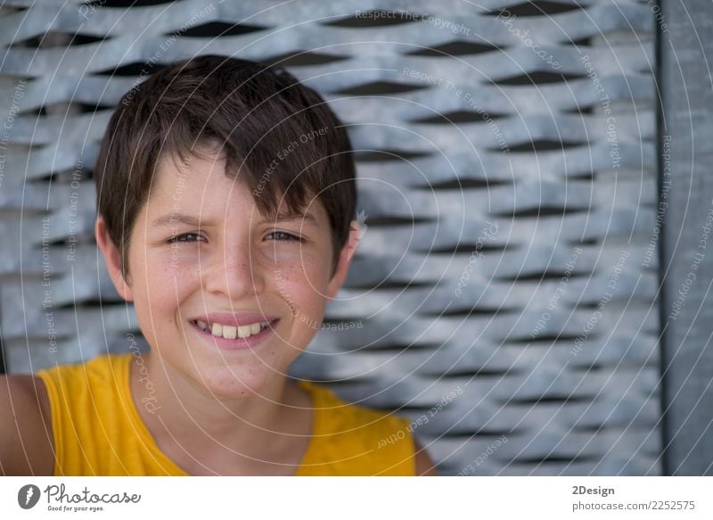 Smiling teen portrait wearing a yellow shirt Lifestyle Relaxation Leisure and hobbies Summer Sports Human being Boy (child) Man Adults Youth (Young adults)