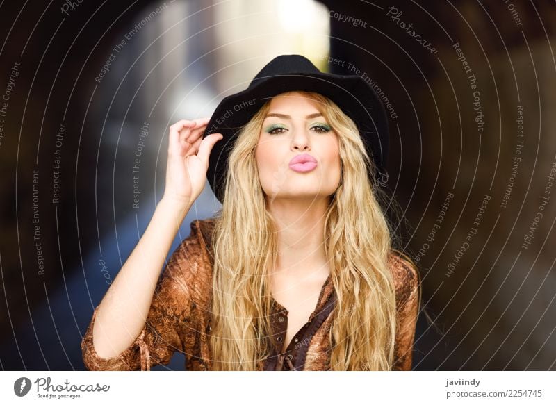 Girl wearing shirt and hat in urban background. Happy Beautiful Hair and hairstyles Human being Feminine Young woman Youth (Young adults) Woman Adults 1