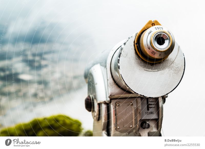 Through the fog. Vacation & Travel Tourism Sightseeing Telescope Observe Discover Far-off places Italy Sicily Binoculars Shroud of fog Colour photo Deserted