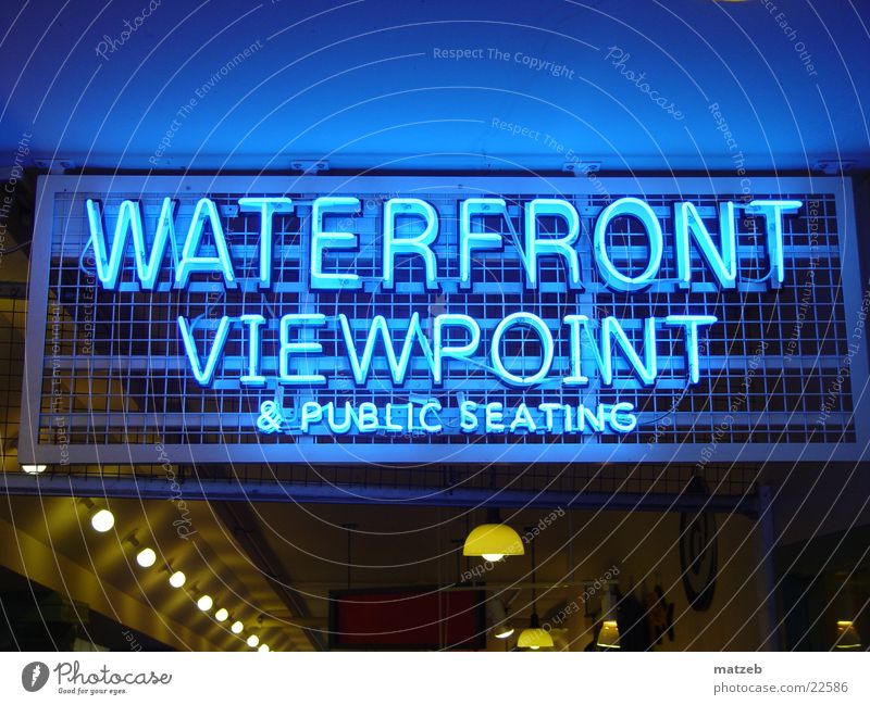 waterfront Seattle Neon light North America Signs and labeling Vantage point Coast