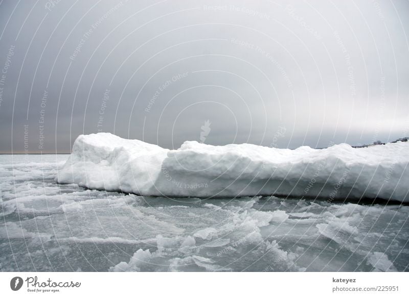 Ice skating on the Baltic Sea? Vacation & Travel Ocean Winter Snow Water Sky Storm clouds Frost Coast Ice floe Cold Blue Gray White Apocalyptic sentiment Nature