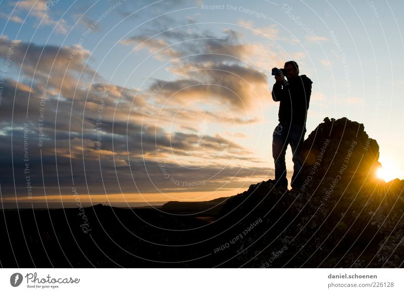 the other day in Iceland Vacation & Travel Tourism Human being Masculine Sky Enthusiasm Photography Take a photo Camera Evening Sunlight Sunbeam Sunrise Sunset