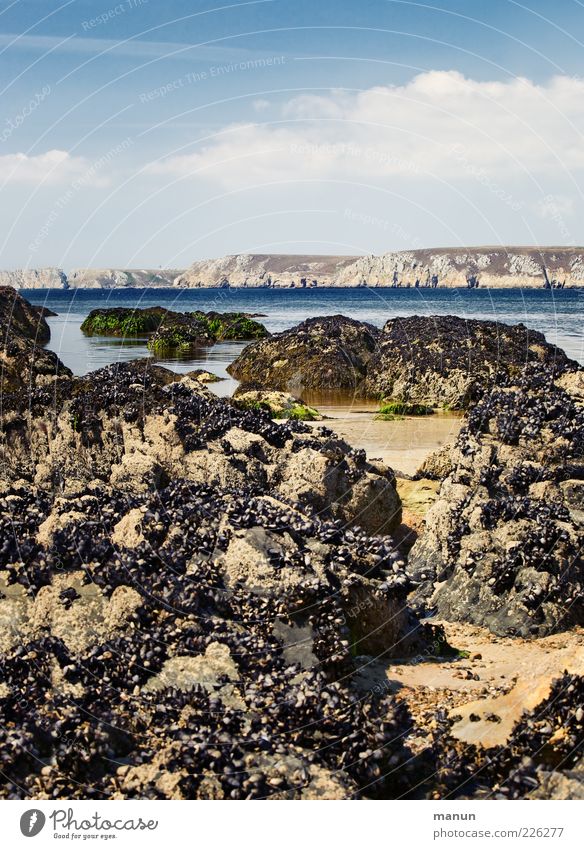 Gouliens Pierres Vacation & Travel Summer vacation Nature Landscape Elements Sand Water Sky Beautiful weather Rock Mountain Coast Beach Bay Reef Ocean