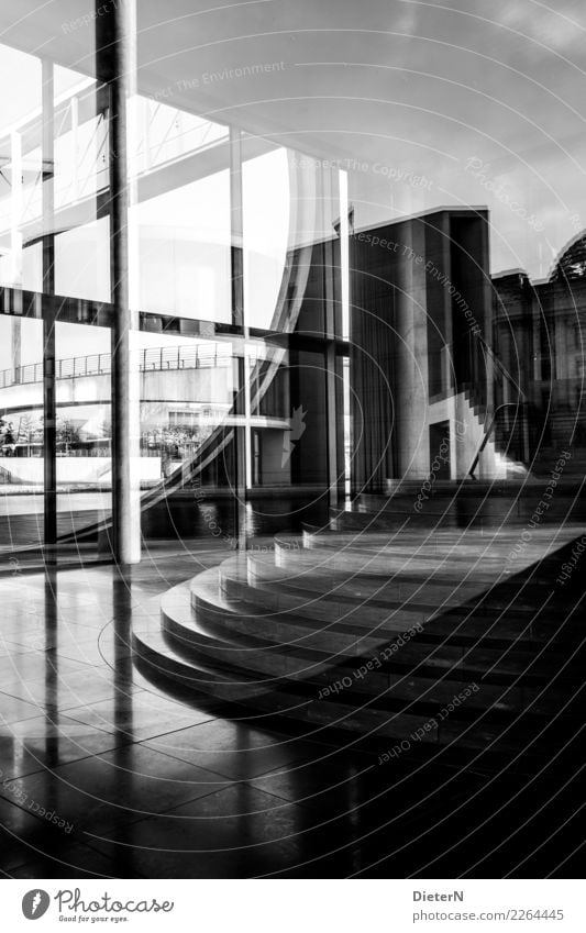 Glass and concrete II Berlin Downtown Deserted Manmade structures Building Architecture Wall (barrier) Wall (building) Stairs Facade Tourist Attraction Landmark