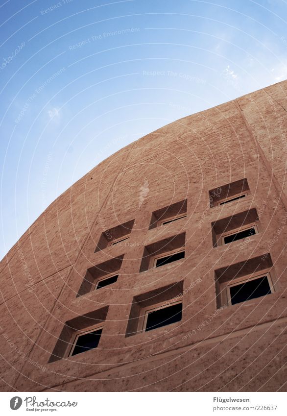 Conquer the sky Vacation & Travel Tourism Sky Clouds Stone Concrete Window Facade Israel Massada Judaism Colour photo Exterior shot Deserted Sightseeing