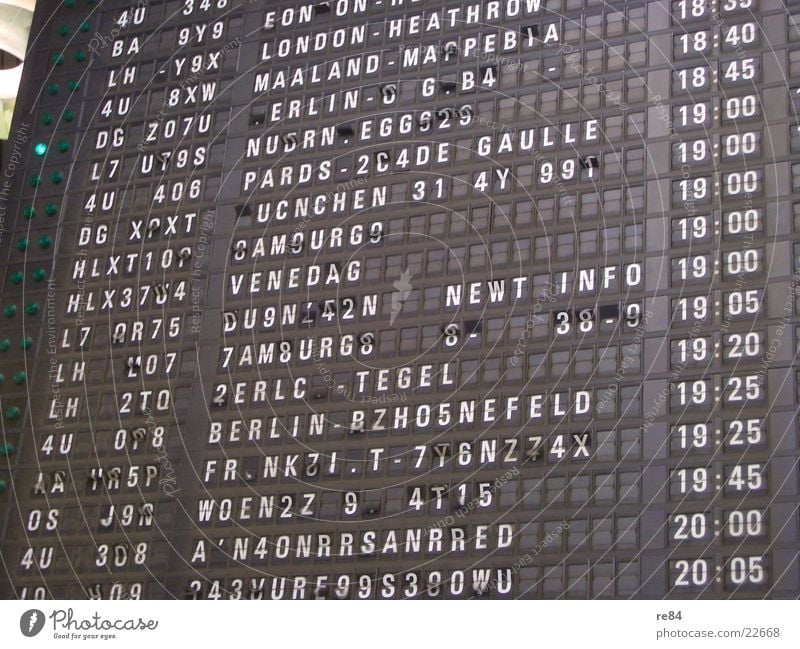 flight cancelled.... Digits and numbers Letters (alphabet) Word Exchange Deferred London New York City Tokyo Cologne Bonn Aviation Airport boarding