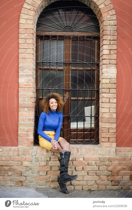 Beautiful African American woman smiling with afro hairstyle Lifestyle Elegant Style Hair and hairstyles Face Human being Feminine Young woman