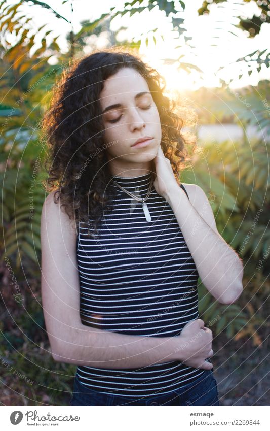 young woman in nature Lifestyle Beautiful Human being Feminine Young woman Youth (Young adults) Nature Fashion Authentic Natural Positive Optimism Acceptance