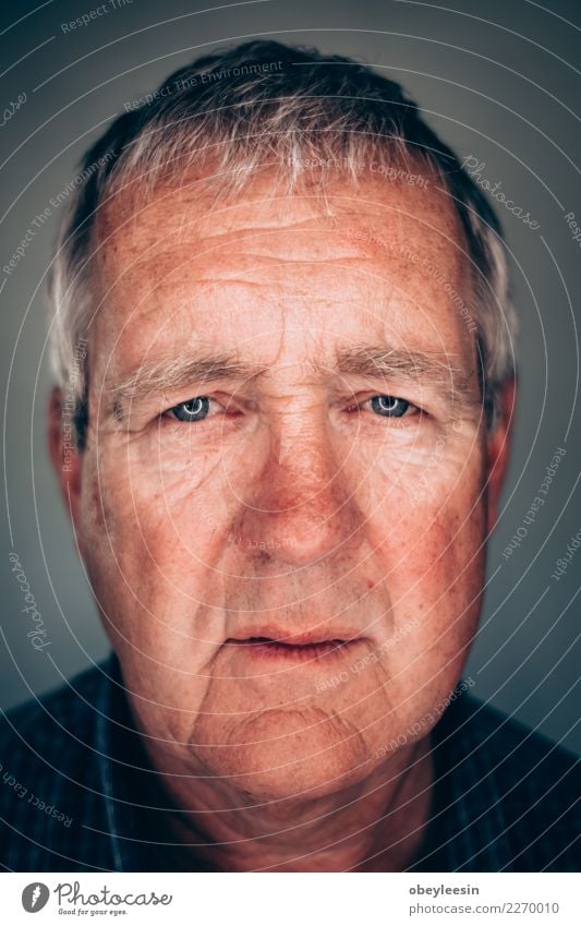 Close up face portrait Older Face Human being Man Adults Grandfather Hand Think Sadness Natural Gray Black White Loneliness Fear Middle head sad people