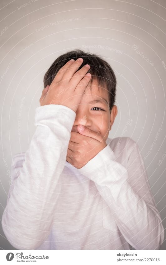 Close up face portrait little young asian boy Style Joy Happy Beautiful Face Child Baby Toddler Boy (child) Man Adults Infancy Blonde Smiling Laughter Happiness