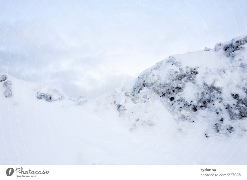 snow mountains Calm Far-off places Freedom Environment Nature Landscape Sky Winter Climate Ice Frost Snow Mountain Esthetic Loneliness Uniqueness Discover