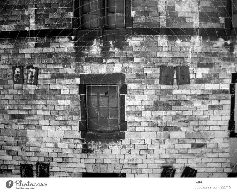 the decay Decline Precarious Wall (barrier) Wall (building) Ruin Rip Masonry Cologne Dismantling Broken Retro Gray Gloomy Century Transform Window Empty Black