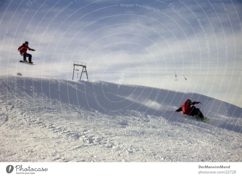 In the snowboard sky Jump Ramp Clouds Sports Snow Sky Chase Aviation