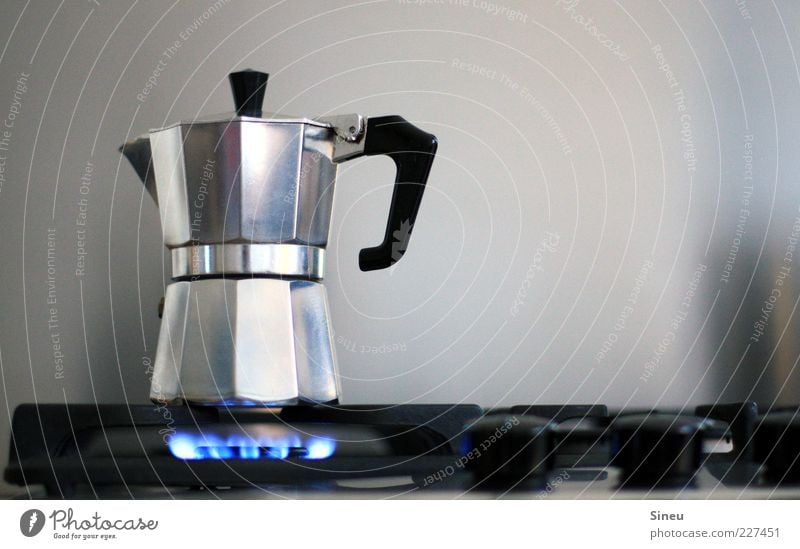 Morgenlatte in work Food Beverage Hot drink Coffee Latte macchiato Espresso Espresso maker Coffee pot Fragrance Silver Cooking Stove & Oven Gas Gas stove Flame