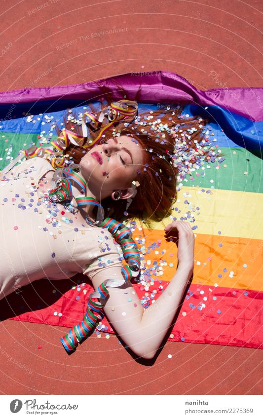 Young woman resting after a party Lifestyle Style Design Relaxation Party Event Feasts & Celebrations Human being Feminine Homosexual Youth (Young adults) 1