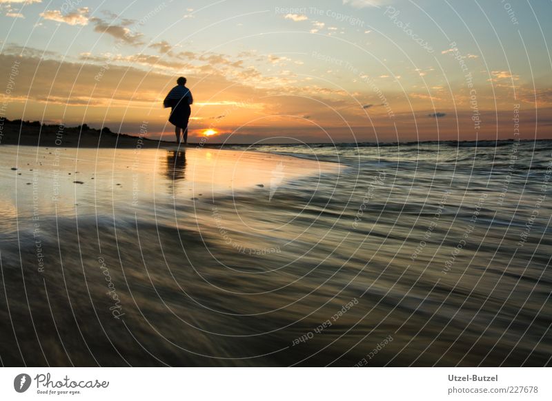 By the sea Vacation & Travel Nature Landscape Sky Clouds Waves Coast Beach Wet Natural Wild Yellow Gold Happy Contentment Relaxation Motion blur Colour photo