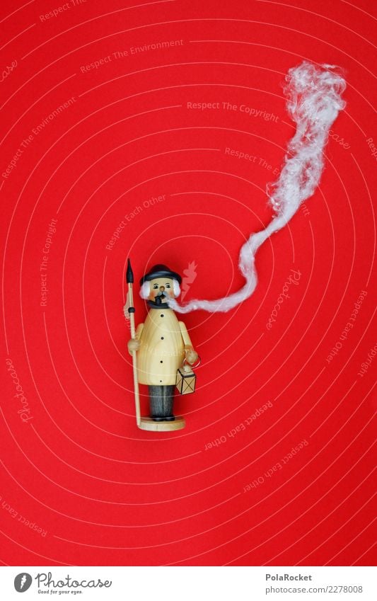 #A0# Red smoker Art Esthetic Christmas & Advent Smoked smoking manikin Smoking Advent Calendar Smoky Cigarette break No smoking Colour photo Multicoloured