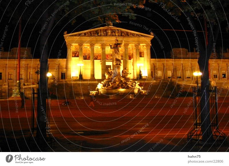 Vienna Parliament Long exposure Building Architecture Parliament in Vienna Recording at night