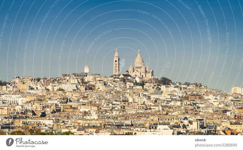 Sacré-Cœur, Paris Downtown Tourist Attraction Landmark Monument Sacré-Coeur Vacation & Travel Church France Colour photo Multicoloured Exterior shot Deserted