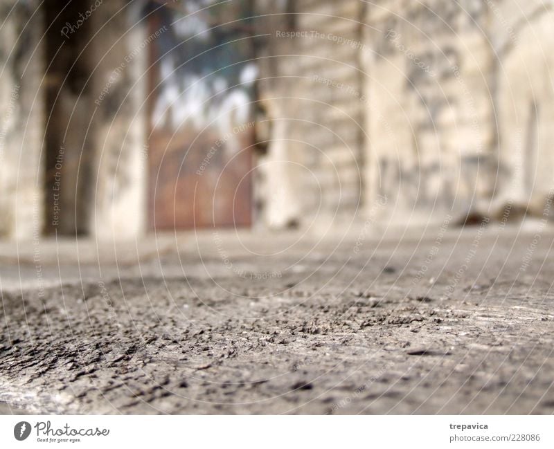 ... Ruin Wall (barrier) Wall (building) Wood Rust Old Poverty Dirty Brown Gray Detail Deserted Blur Worm's-eye view Ground Gloomy Copy Space bottom