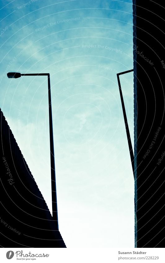 \ | Bridge Complex Lantern Sky Bridge pier Lamp post Street lighting Veil of cloud Colour photo Abstract Worm's-eye view Bend Silhouette Shadow Black