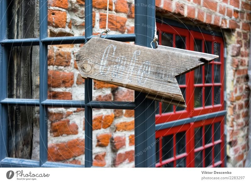 Cafe sign in the old town Breakfast Lunch Dinner Beverage Shopping Design Vacation & Travel Summer House (Residential Structure) Decoration Restaurant Business