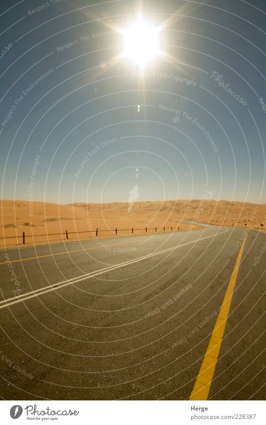 desert road Nature Landscape Sand Sun Manmade structures Transport Colour photo Day