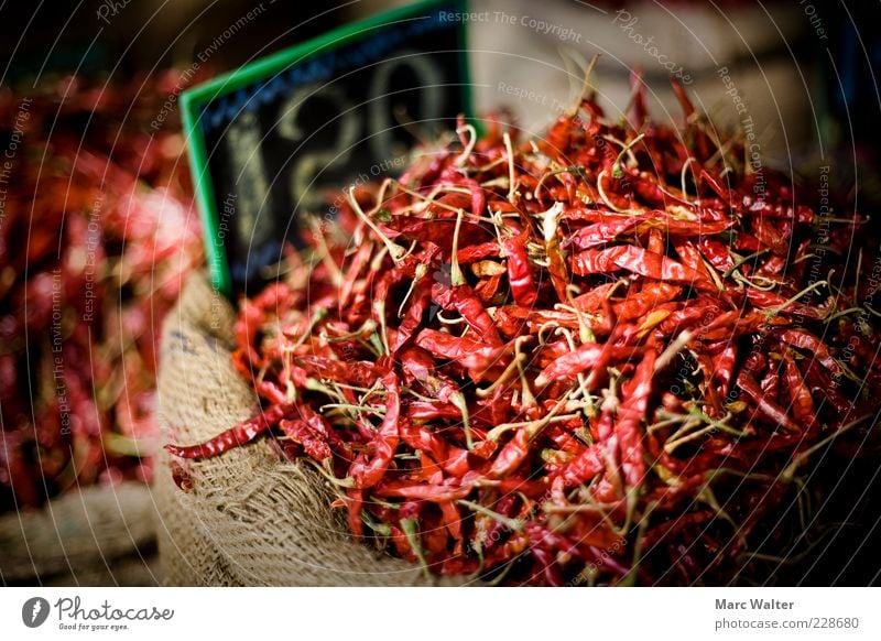 Hot business Food Chili Tangy Nutrition Asian Food Exotic Red Trade Markets Market stall Sack Price tag Spice store Spice stall India Bombay