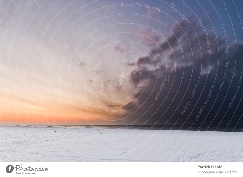 Frozen in Time Environment Nature Landscape Elements Air Sky Clouds Horizon Sunlight Winter Climate Weather Beautiful weather Storm Snow Coast Beach North Sea