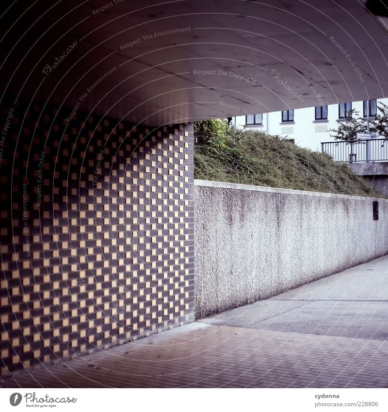 line relationships Lifestyle Style Wall (barrier) Wall (building) Lanes & trails Tunnel Esthetic Loneliness Mysterious Uniqueness Calm Stagnating Underpass Line