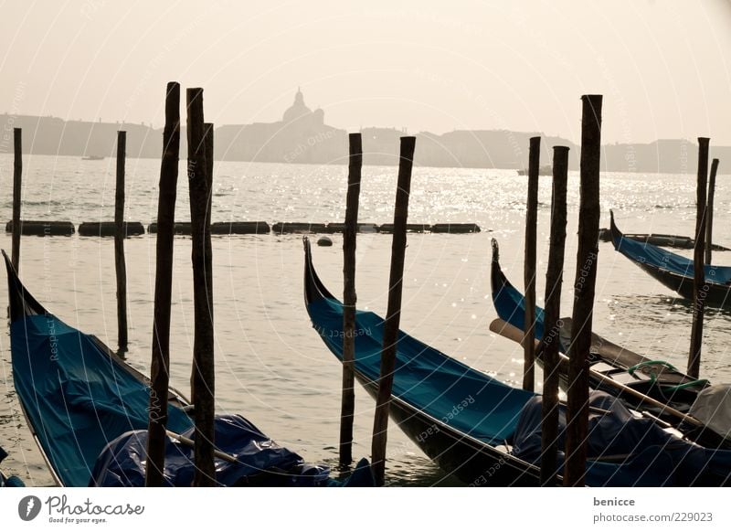 gondolas Gondola (Boat) Venice Morning Human being Calm Holy Tourist Attraction Dreary Landmark Clouds Covered marco Deserted Canal Grande Silhouette Skyline