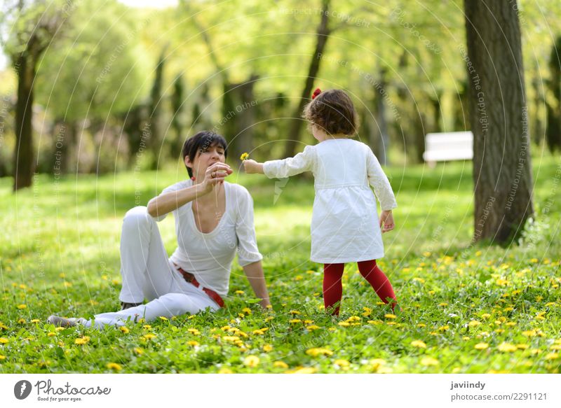 mother and little girl playing in the park Lifestyle Joy Child Human being Baby Girl Woman Adults Mother Family & Relations Couple Infancy 2 1 - 3 years Toddler