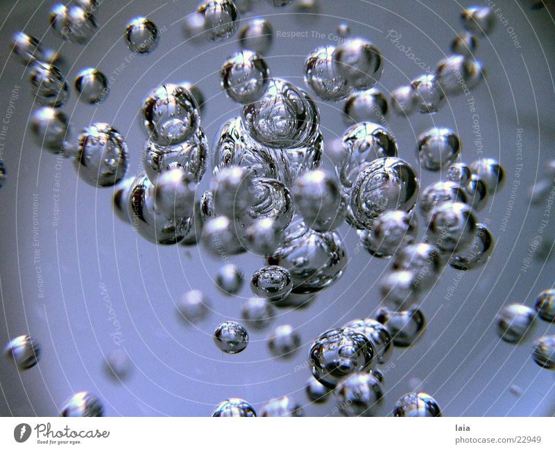 bubbles Air Nutrition Water Glass Blue Macro (Extreme close-up) Movement