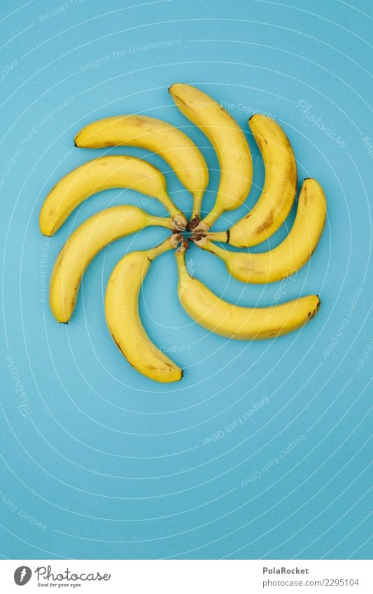 #AS# Banarodeo Art Work of art Esthetic Banana Banana tree Banana skin Banana plantation Musaceae Blue Yellow Creativity Economic boom boomerang Whirlpool Fruit