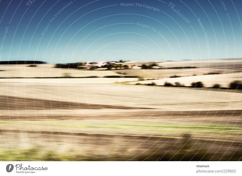 Paris Basin Nature Landscape Sky Horizon Summer Beautiful weather Field Grain field Authentic Modern Colour photo Experimental Abstract Pattern Deserted