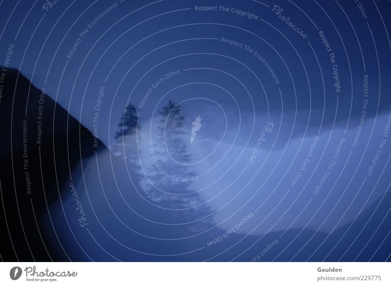 the mountain air Mountain Nature Landscape Plant Air Sky Winter Fog Tree Hill Rock Alps Sustainability Blue Moody Secrecy Calm Loneliness Colour photo