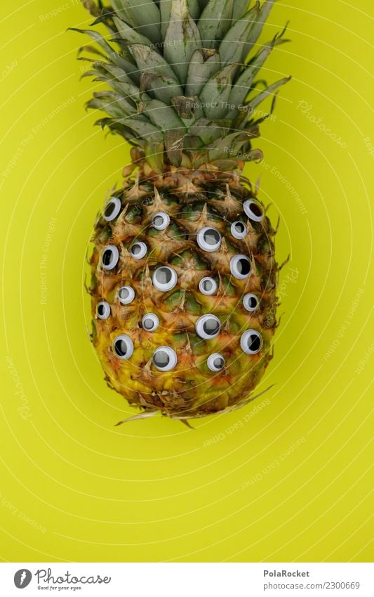 #AS# Pineapple Spy Food Laughter Eyes Creativity Fruit Diet Pound Yellow Exotic Tropical fruits Vitamin Lean Fresh Facial expression Stupid Healthy Eating