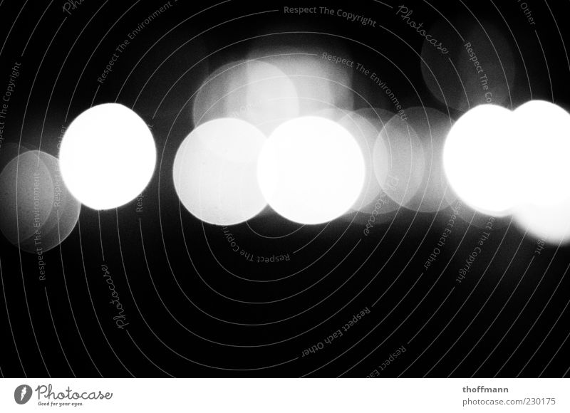 Nightlights. Calm Light Sea of light Circle Blur Fatigue Alcohol-fueled Black & white photo Exterior shot Deserted Copy Space bottom Back-light