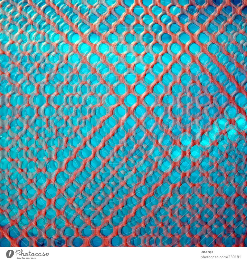 net Design Metal Plastic Net Uniqueness Crazy Blue Red Chaos Arrangement Network Background picture Colour photo Close-up Experimental Abstract Pattern