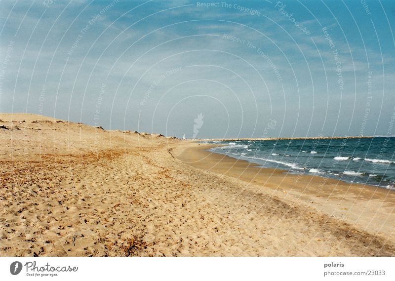 spain beach Beach Beautiful weather Spain Summer Waves Ocean Europe Blue sky Loneliness