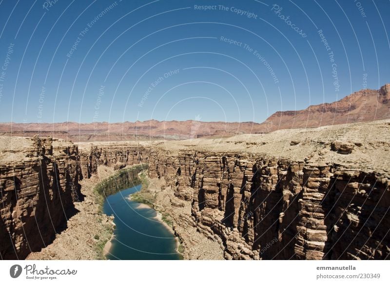 canyon Environment Landscape Elements River bank Desert Arizona USA Climate Canyon Sky Sky blue Colour photo Exterior shot Deserted Panorama (View) Wide angle