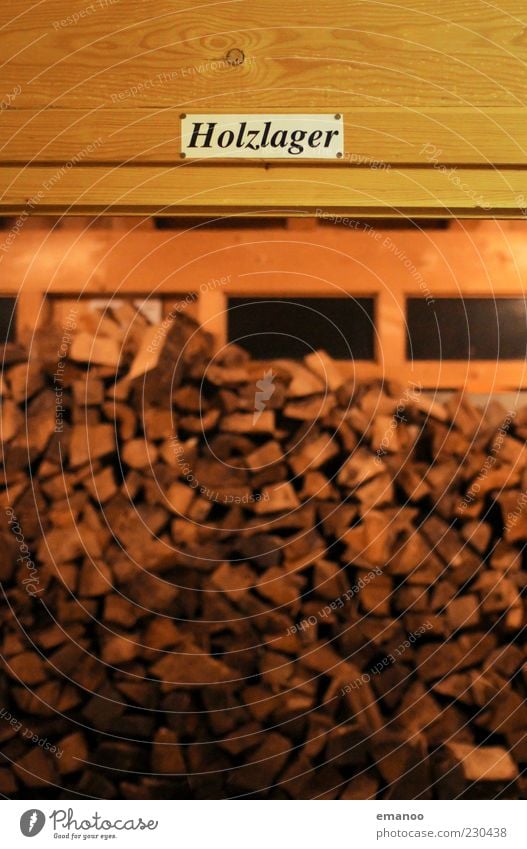 Wood in the hut Winter Hut Window Signs and labeling Brown Carbon dioxide Fuel Firewood Lumberyard Storage Room Neutral Background Energy Colour photo