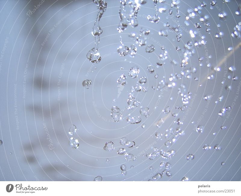 water drops Drops of water Near Sphere Blue light construction