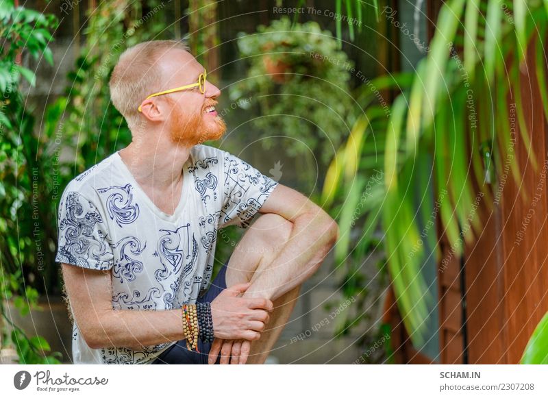 Yoga teacher portrait. Red hair man with a red beard Lifestyle Relaxation Sports Adults Beard Sit Uniqueness Identity 45-49 years adults only beautiful people