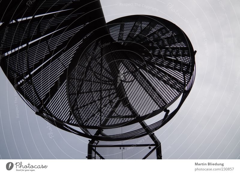 [HH10.1] black art Stairs Metal Steel Dark Round Grating Black Structures and shapes Winding staircase Curved Exceptional Uniqueness Metal steps