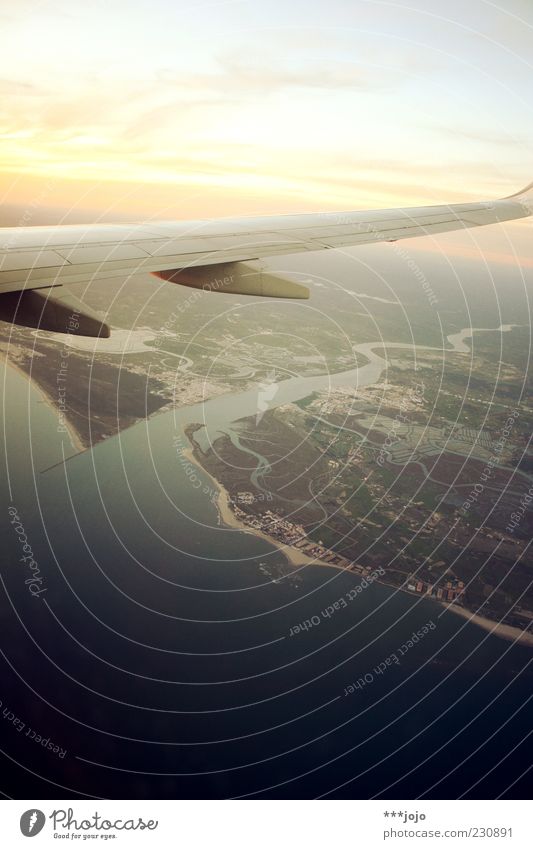 flying over busstops... Aviation Airplane Flying Portugal Spain Wing Above River Mouth of a river Delta Aerial photograph Sky View from a window Vantage point