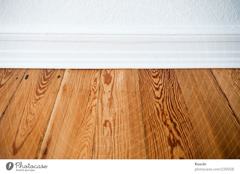 Edge. Parquet floor Floor covering Baseboard Wooden floor Clean Under Brown White Elegant Nostalgia Old building Period apartment Wood grain Wallpaper