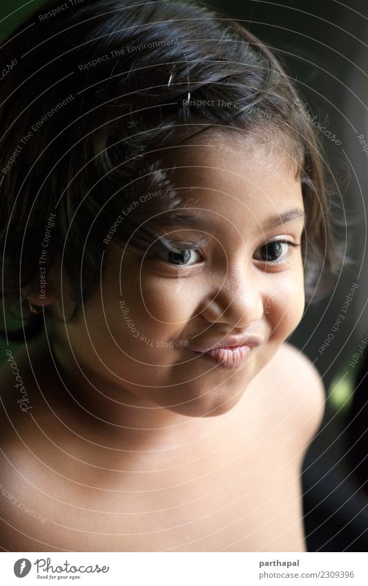 Portrait of cute little girl smiling Joy Well-being House (Residential Structure) Girl Head 1 Human being 3 - 8 years Child Infancy To enjoy Smiling Healthy