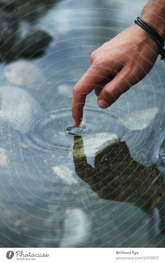 Gentle touch Human being Masculine Hand Fingers 1 13 - 18 years Youth (Young adults) Environment Nature River bank Brook Touch Discover Simple Fresh Natural